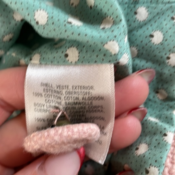 Retro pale pink A-line blazer with fabric circle buttons Anthropologie Size: 2 - Picture 12 of 13